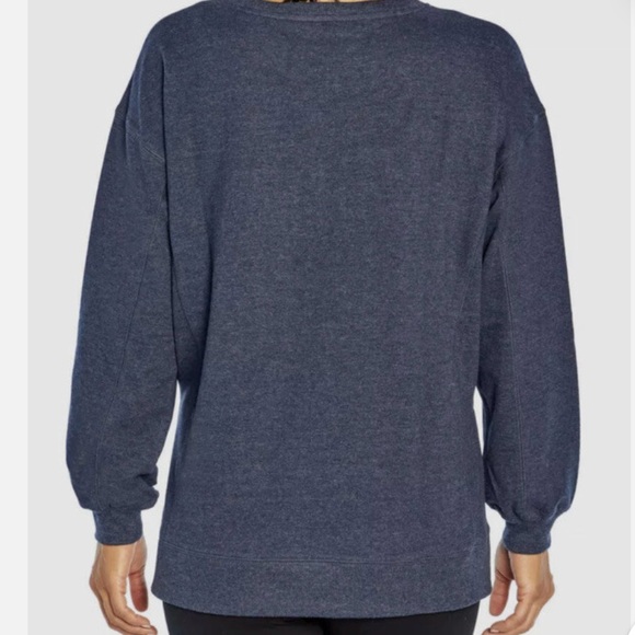 Wildfox Social Graphic Embroidered Sweatshirt XL Navy Oversized Cozy Pullover - Picture 3 of 12